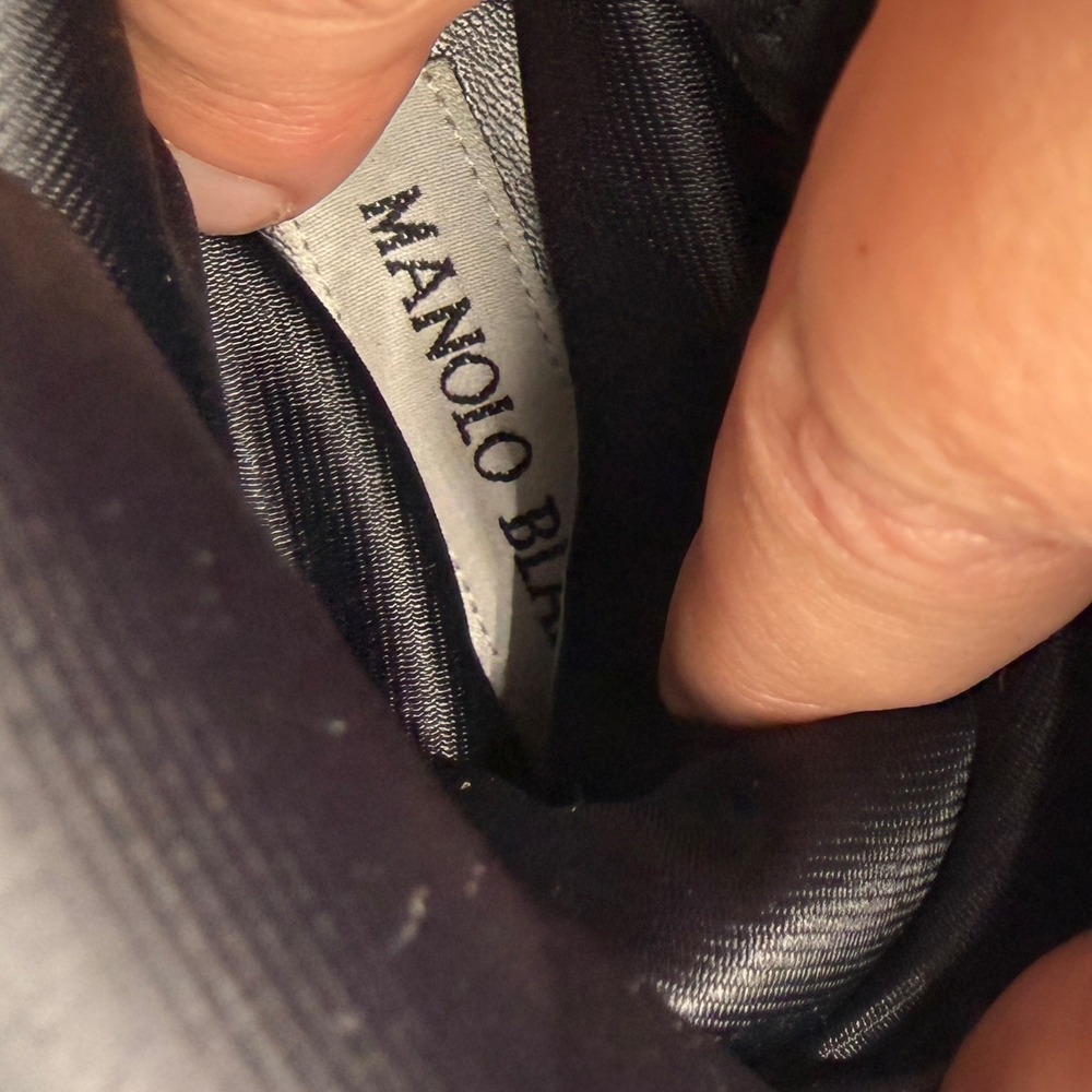 Manolo Blahnik Black Over-the-Knee Lace-Trim Boots - Picture 13 of 13